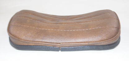 BACK REST PAD BROWN SYNTHETIC LEATHER 9 3/4" x 14" HARLEY HONDA CRUISER TOURING - MotoRaider