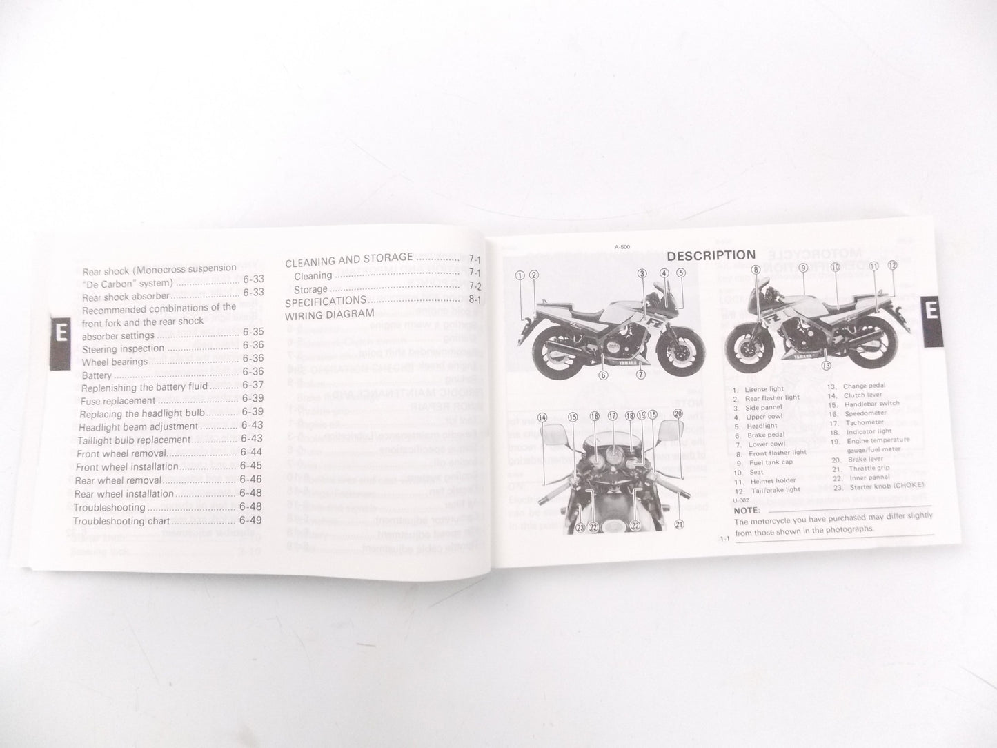 1980'S YAMAHA OWNER USER MANUAL BOOK FZ750 ENGLISH FRENCH GERMAN 1TV-28199-80 - MotoRaider