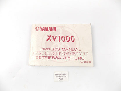 1980'S YAMAHA OWNER USER MANUAL BOOK XV1000 ENGLISH FRENCH GERMAN 2AE-28199-80 - MotoRaider