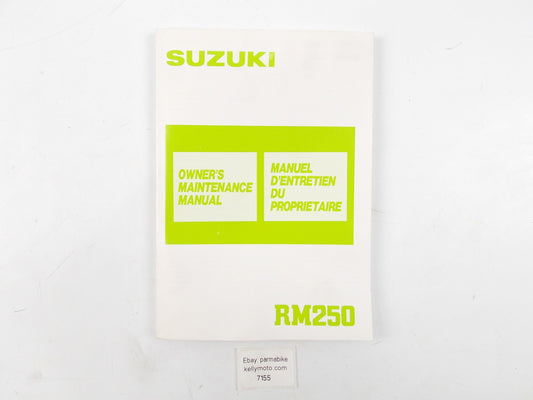 1987 SUZUKI OWNER MAINTENANCE MANUAL BOOK RM250 ENGLISH FRENCH 99011-26CS0-01B - MotoRaider