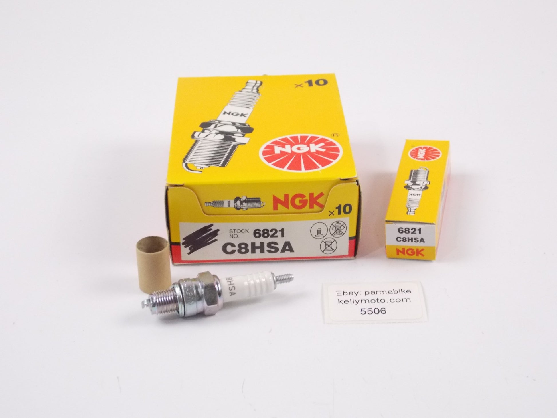 BOX OF 10 NOS NGK C8HSA 6821 SPARK PLUGS YAMAHA HONDA KAWASAKI SUZUKI BMW - MotoRaider