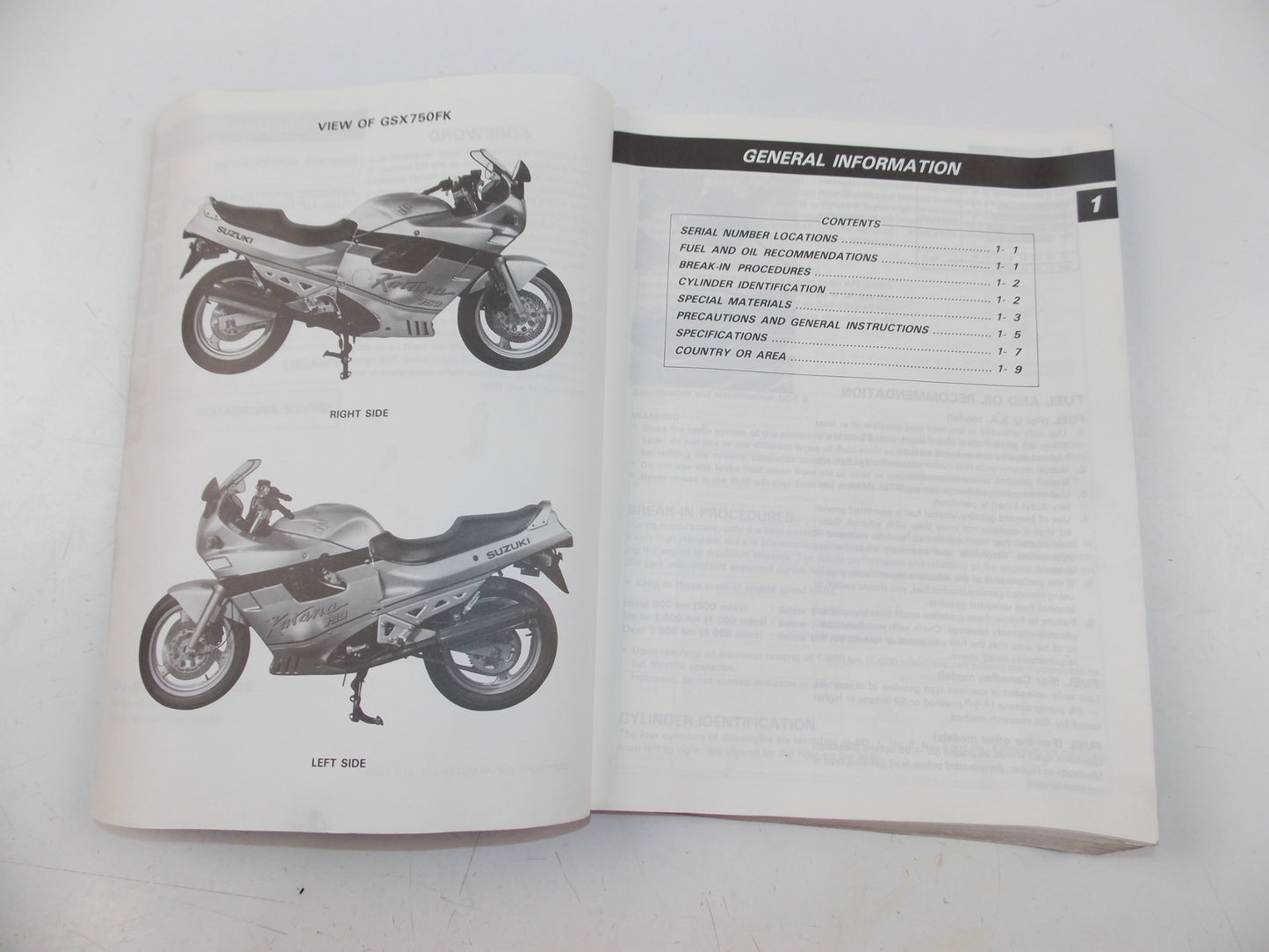 10/1988 SERVICE MANUAL CATALOG BOOK SUZUKI GSX750F ENGLISH 99500-37060-01E - MotoRaider