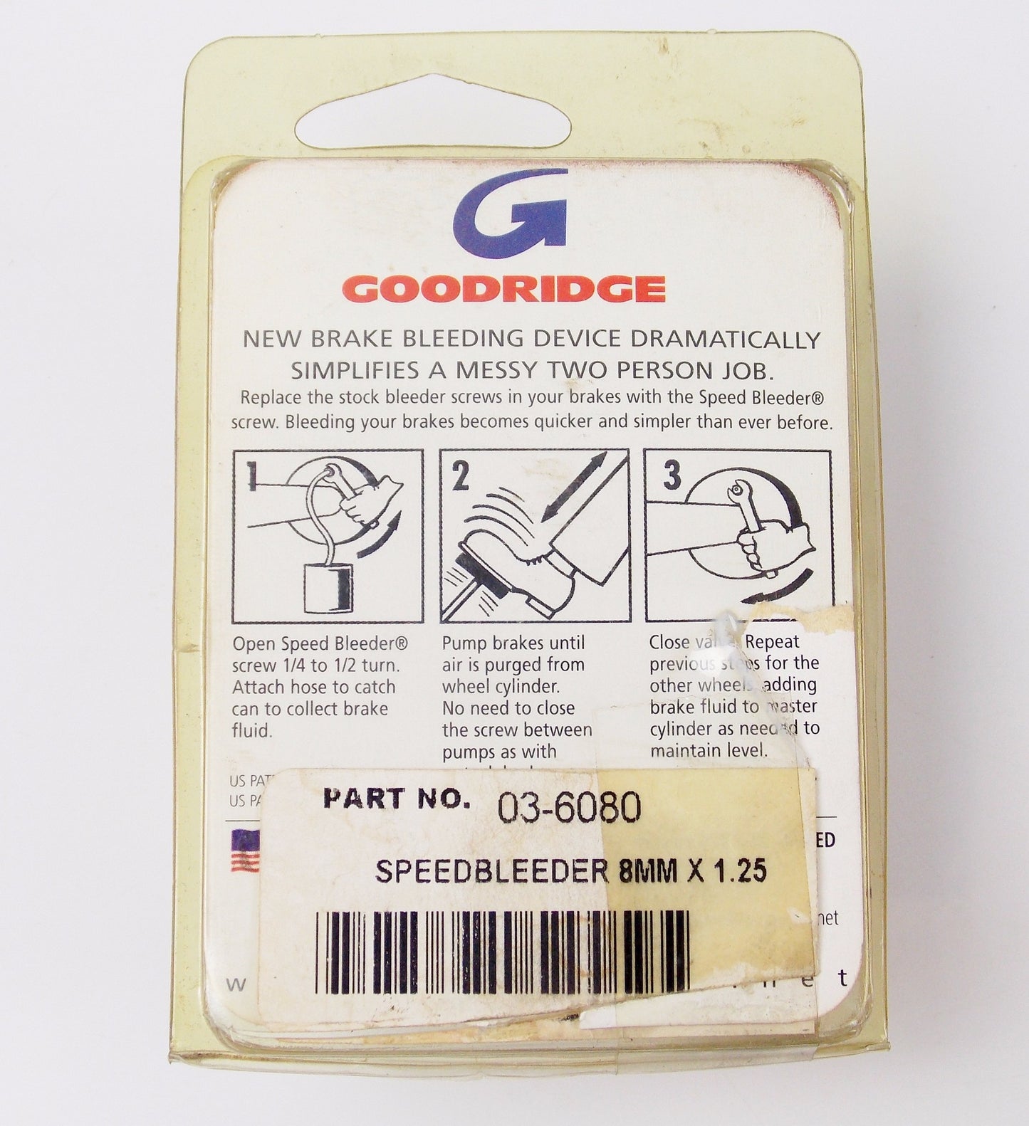 GOODRIDGE SPEED BLEEDER - (8mm x 1.25) HONDA YAMAHA SUZUKI KAWASAKI BMW 03-6080 - MotoRaider