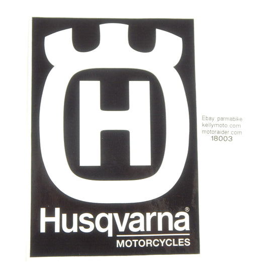 HUSQVARNA MOTORCYCLE STICKER DECAL EMBLEM  7x5.5" VINTAGE ENDURO CROSS CR WR AE - MotoRaider