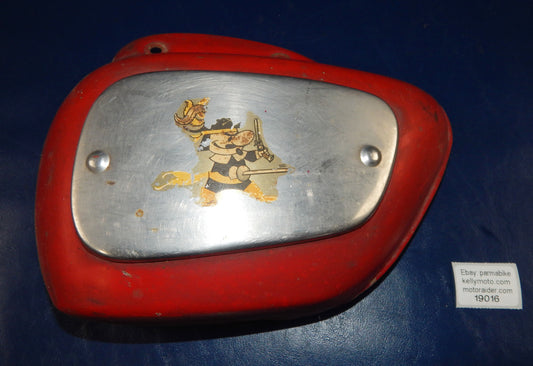 1960's MORINI CORSARO PIRATE LEFT TOOL BOX FRAME SIDE COVER RED CHROME VINTAGE - MotoRaider