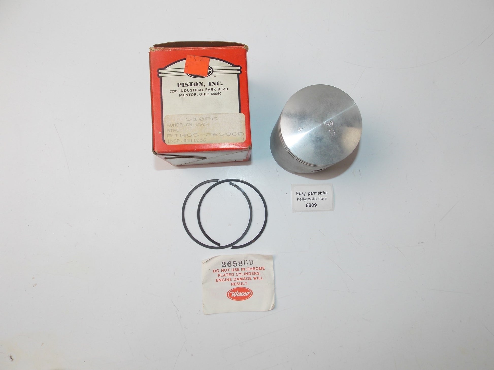 NOS WISECO HONDA CR250R ATAC PISTON 0.60mm 510P6 RINGS 2658CD - MotoRaider