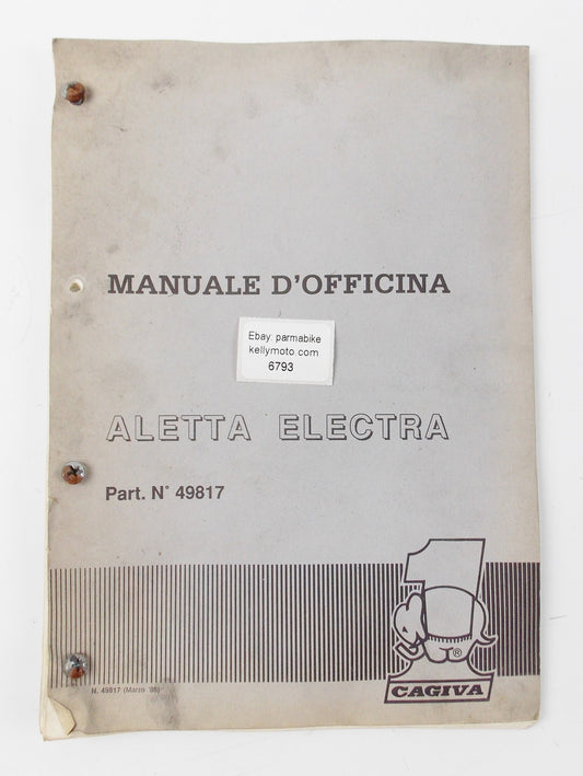 CAGIVA ALETTA ELECTRA 125 WORKSHOP MANUAL REPAIR MAINTENANCE BOOK 49817 - MotoRaider