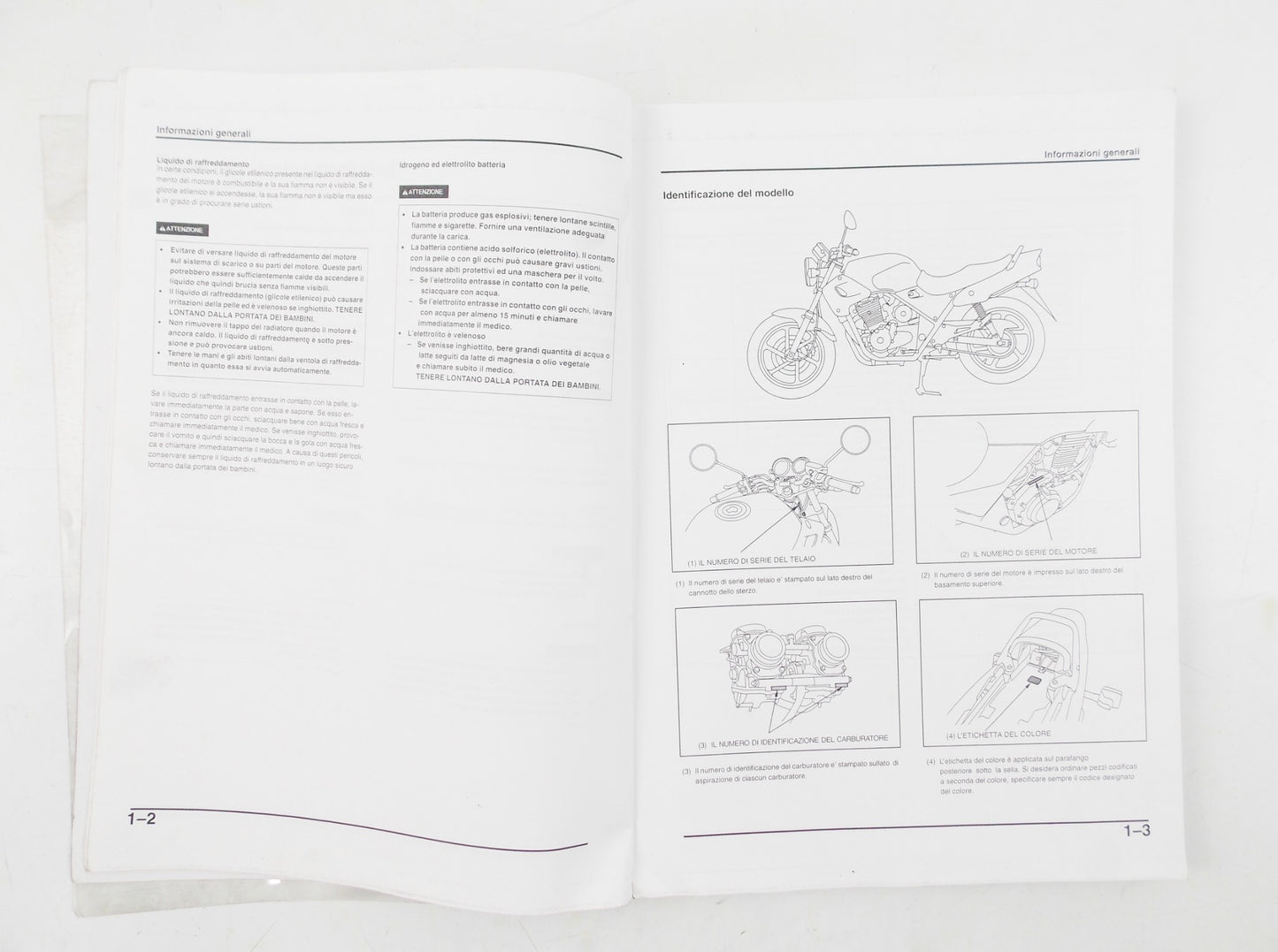 1993 HONDA CB500R WORKSHOP MANUAL REPAIR BOOK ITALIAN - MotoRaider