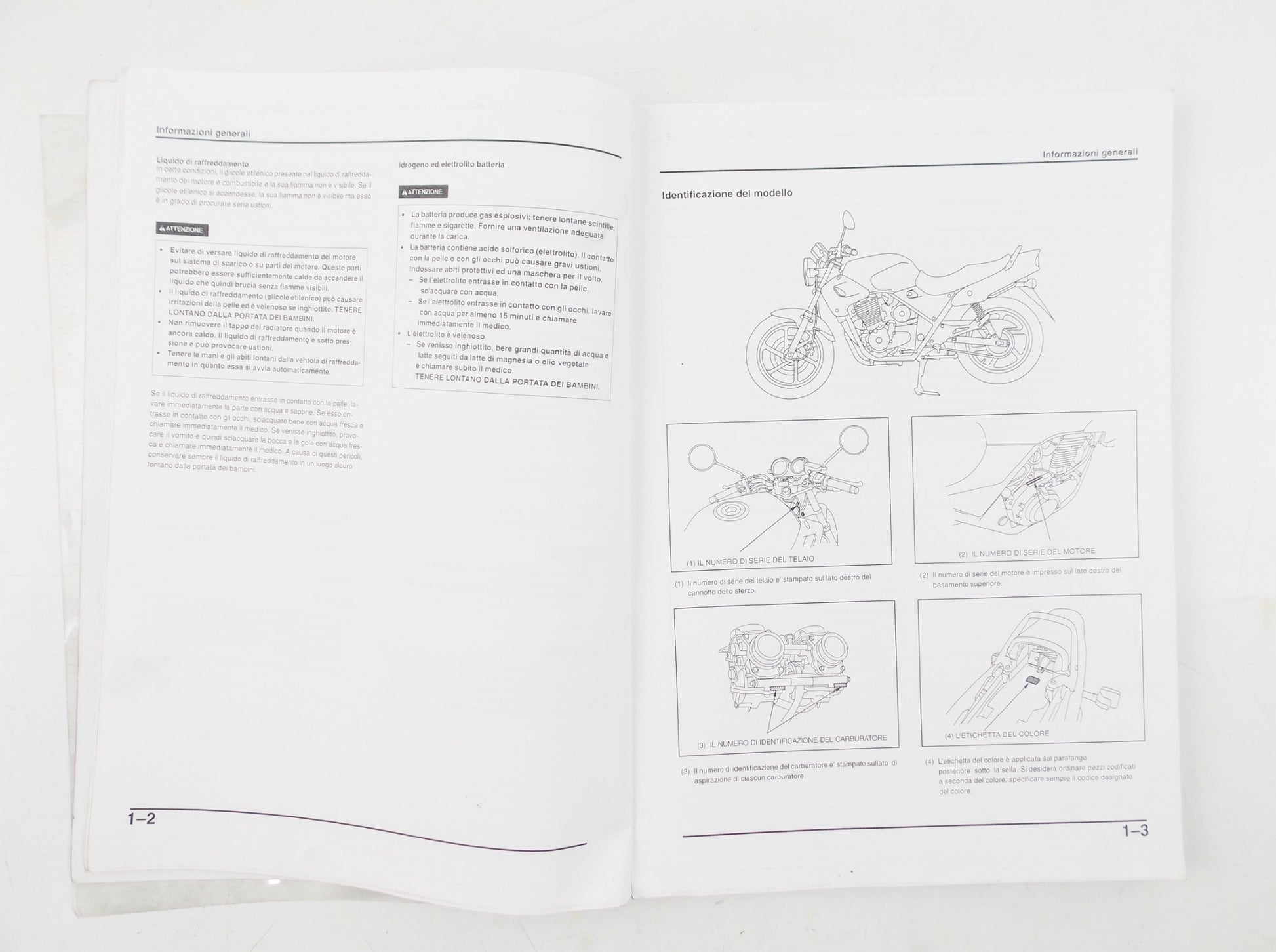 1993 HONDA CB500R WORKSHOP MANUAL REPAIR BOOK ITALIAN - MotoRaider