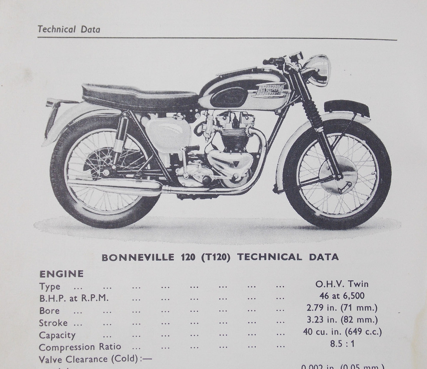 1956 TRIUMPH THUNDERBIRD TIGER 110 TRHOPHY TR6/BONNEVILLE 120 INSTRUCTION MANUAL - MotoRaider