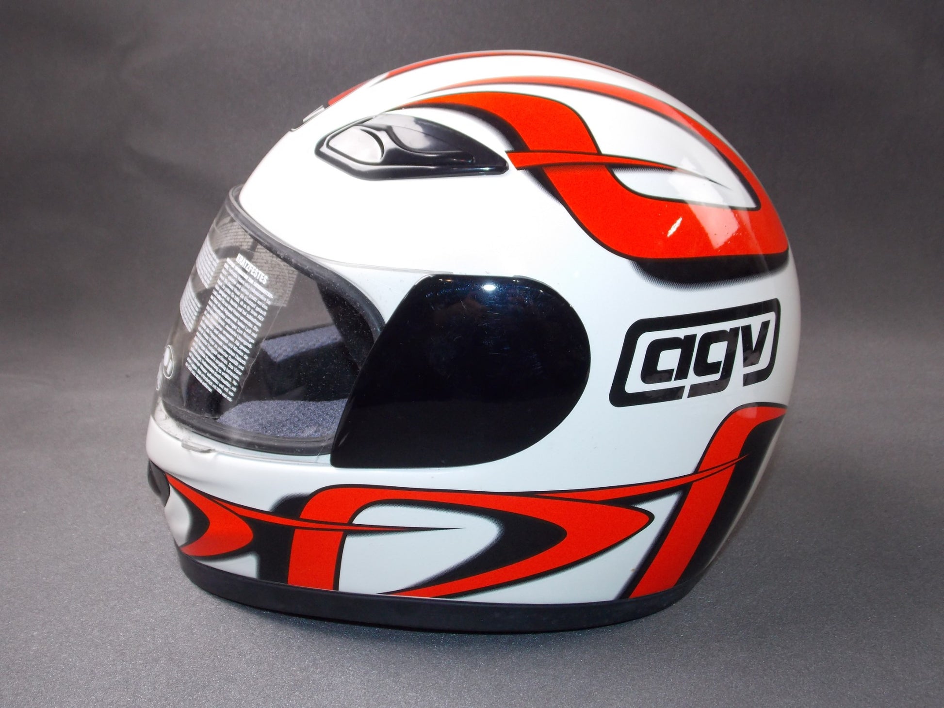 AGV MULTIFIBER ACF2 CLEAR SHIELD VISOR WHITE MOTORCYCLE HELMET SIZE XL - MotoRaider