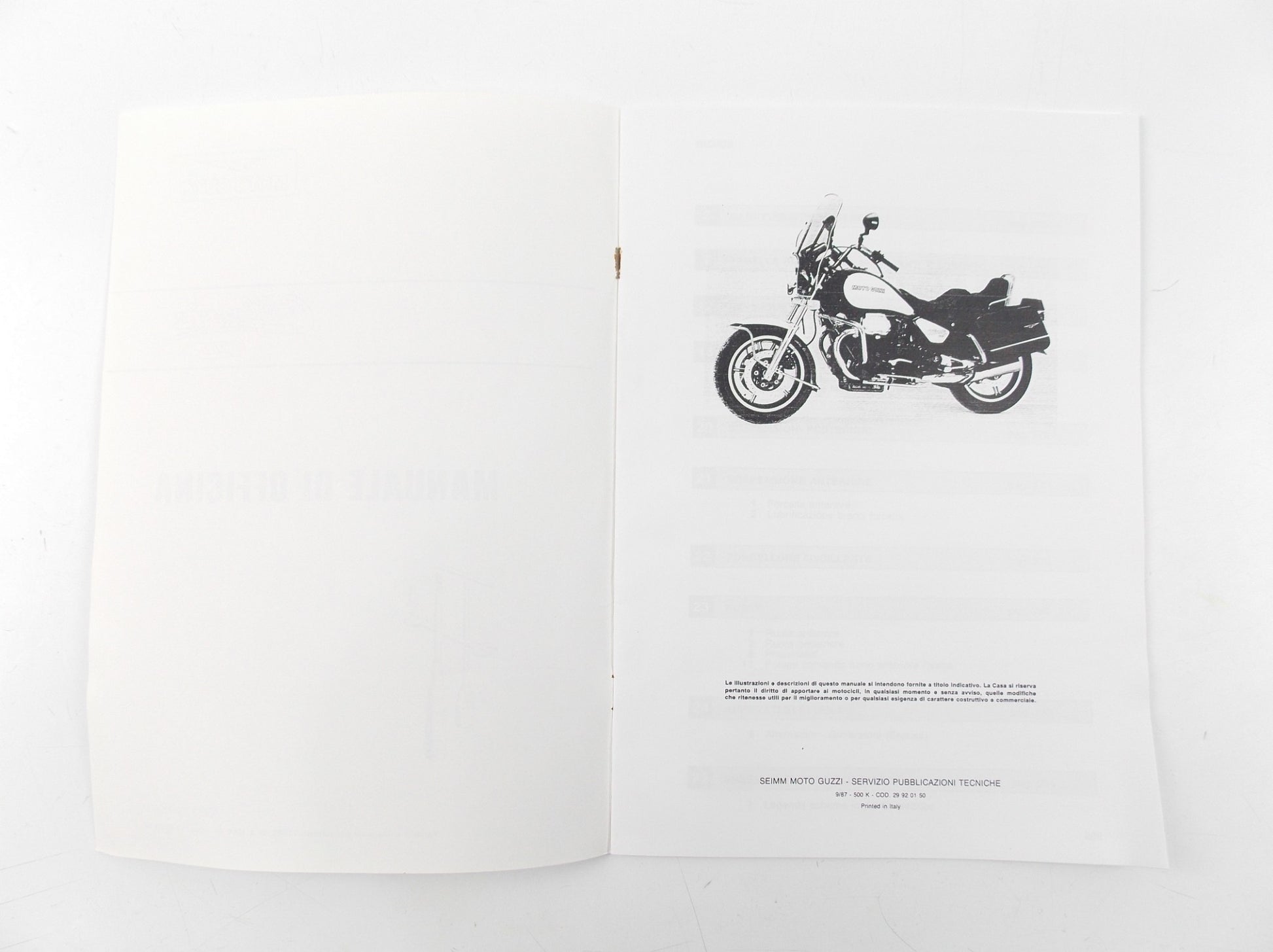 MOTO GUZZI CALIFORNIA III WORKSHOP MANUAL BOOK 29920150 - MotoRaider