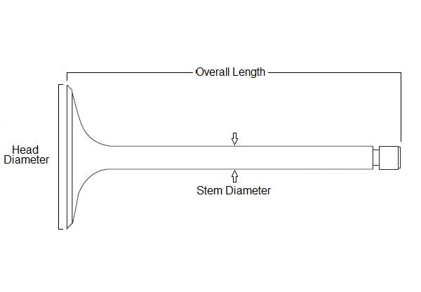 OEM LAVERDA MOTOR INTAKE EXHAUST VALVE STEM D=7mm OVERALL L=84mm HEAD D=37mm - MotoRaider