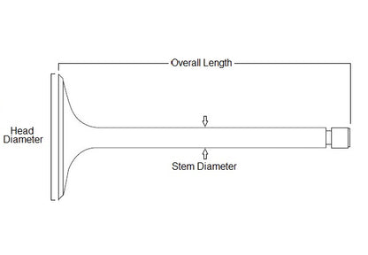 OEM LAVERDA MOTOR INTAKE EXHAUST VALVE STEM D=7mm OVERALL L=84mm HEAD D=37mm - MotoRaider