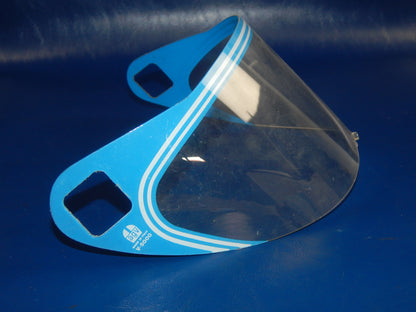 VINTAGE MOTORCYCLE HELMET AGV V 5000 CLEAR VISOR SHIELD SCREEN BLUE ITALY - MotoRaider