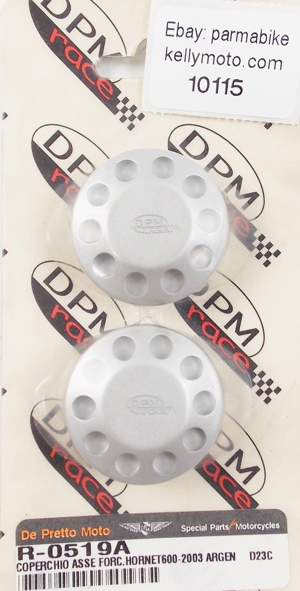 DE PRETTO HONDA HORNET 600 2003 SILVER SWING ARM AXLE COVER PLUG ALLOY R-0519A - MotoRaider