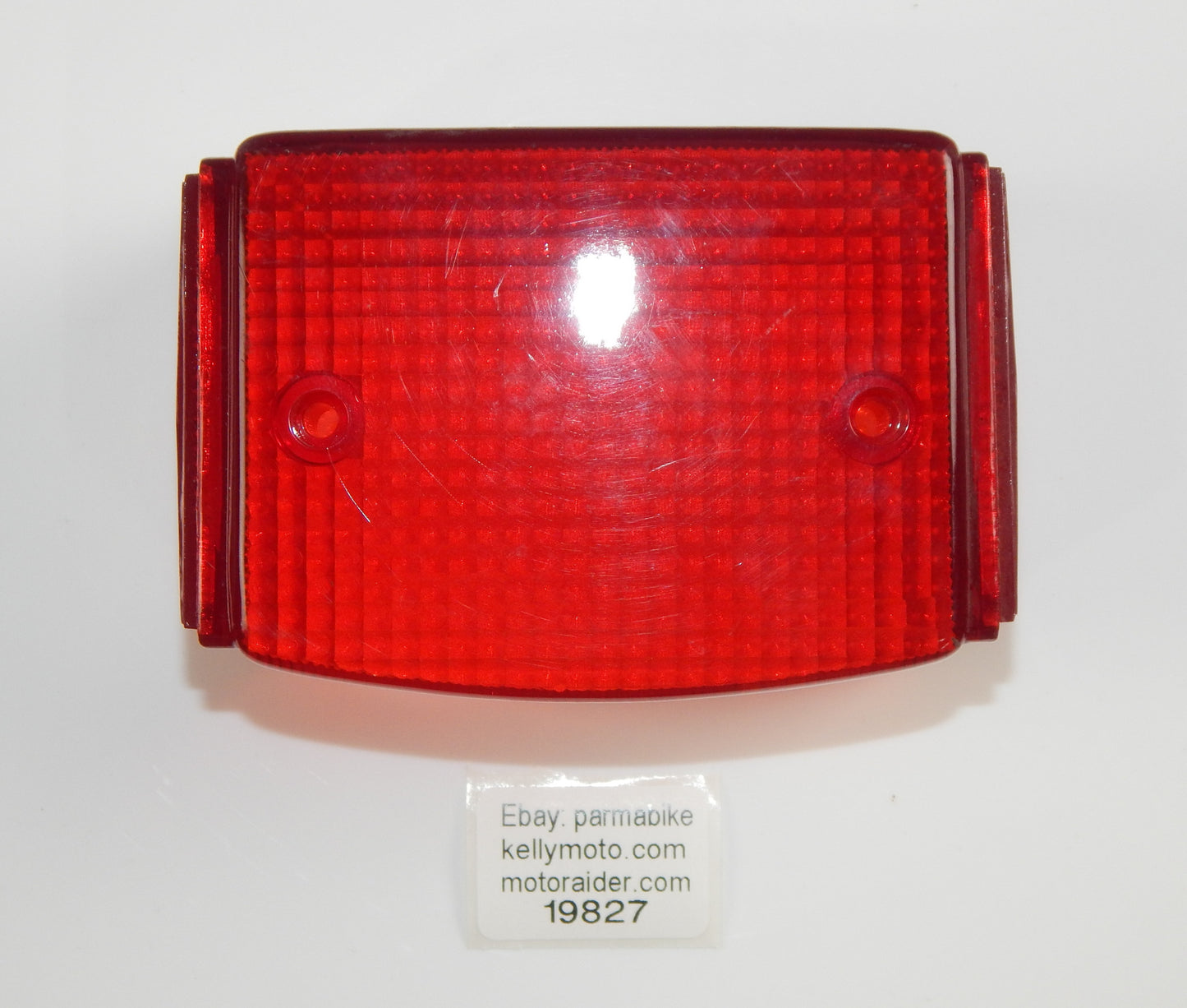 VINTAGE MOTORCYCLE REAR TAIL STOP LIGHT LENS 4"x 3" YAMAHA HONDA KAWASAKI SUZUKI - MotoRaider