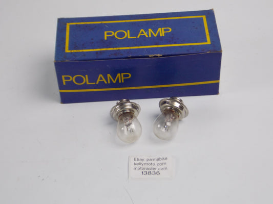 MOTORCYCLE HEADLIGHT 2 POLAMP BULB 6V 20W P26S BASE CAGIVA DUCATI LAVERDA HONDA - MotoRaider