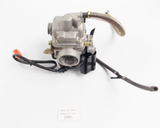 ZON CEN PD24J | 1205304 125 / CARBURETOR 18mm WITH SPRING DRAIN LINE - MotoRaider