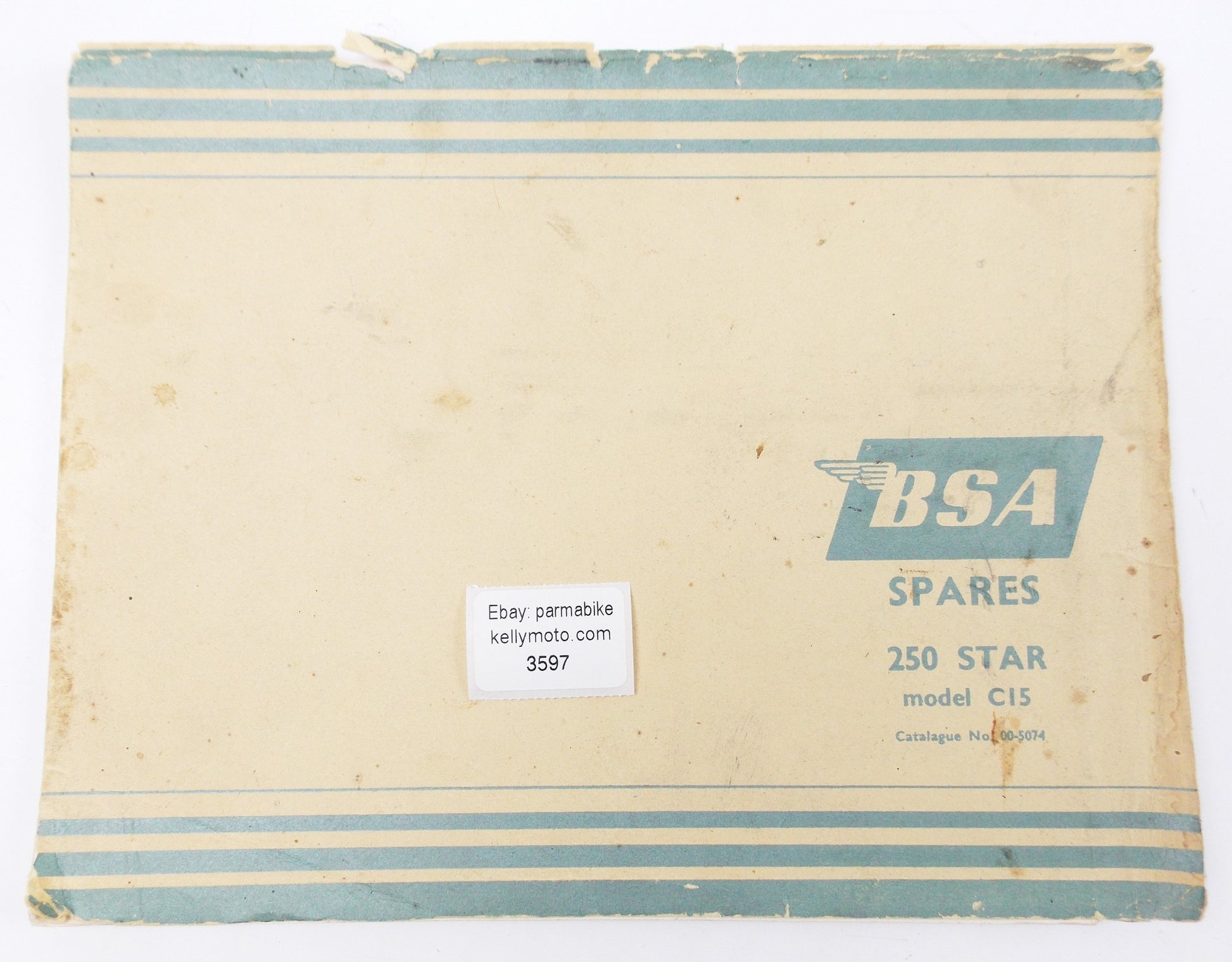 1961 BSA SPARE PARTS CATALOG BOOK 250 STAR MODEL C15 GROUP No 00-5074 - MotoRaider