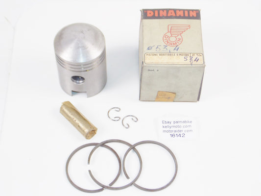 NOS DINAMIN MOTORCYCLES PISTON 53.4 MM+RINGS+PIN 15MM+CIRCLIP MV 125 SP0RT 16142 - MotoRaider