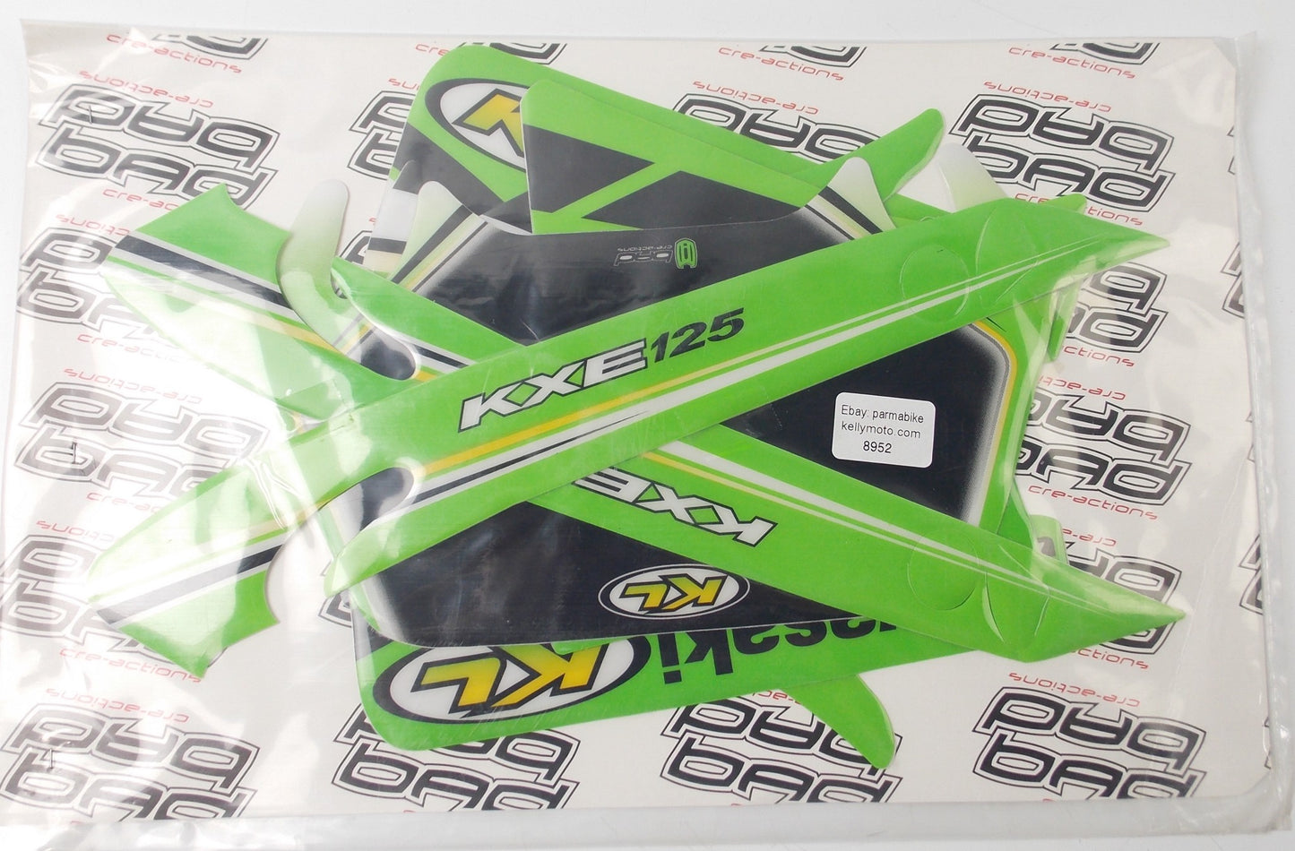 KAWASAKI KX E125 GAS TANK FAIRING STICKER DECAL GRAPHIC EMBLEM MARK SET BY KL - MotoRaider