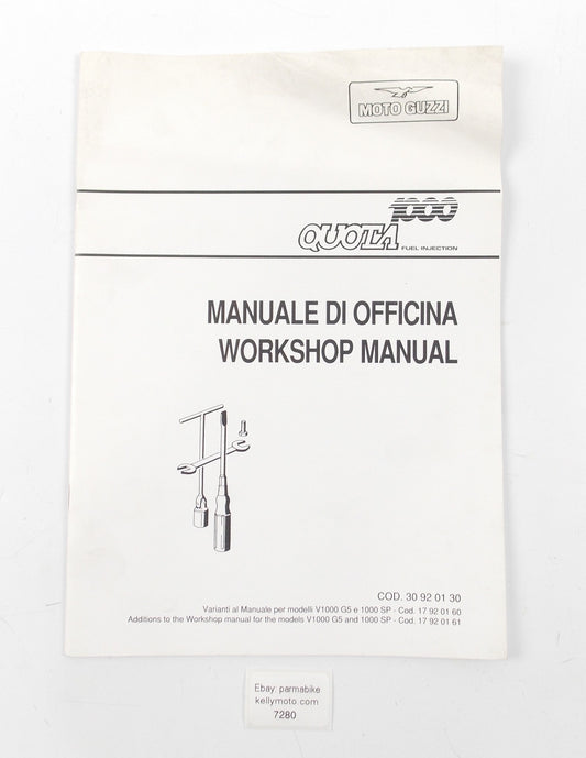 OEM 1992-1997 MOTO GUZZI QUOTA 1000 FUEL INJECTION WORKSHOP MANUAL BOOK 30920130 - MotoRaider