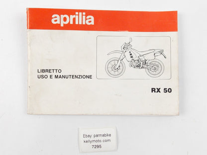 1993 RX 50 APRILIA USER MANUAL OWNER BOOK ITALIAN 37 PAGES # 8201425 - MotoRaider