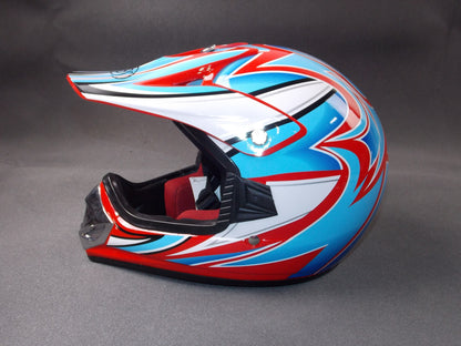 HBS ENDURO MOTOCROSS MOTORCYCLE TURQUOISE RED HELMET SIZE M 51-52 MODEL NR. V310 - MotoRaider