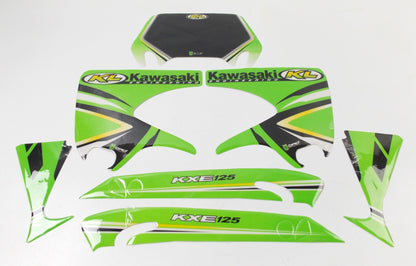 KAWASAKI KX E125 GAS TANK FAIRING STICKER DECAL GRAPHIC EMBLEM MARK SET BY KL - MotoRaider