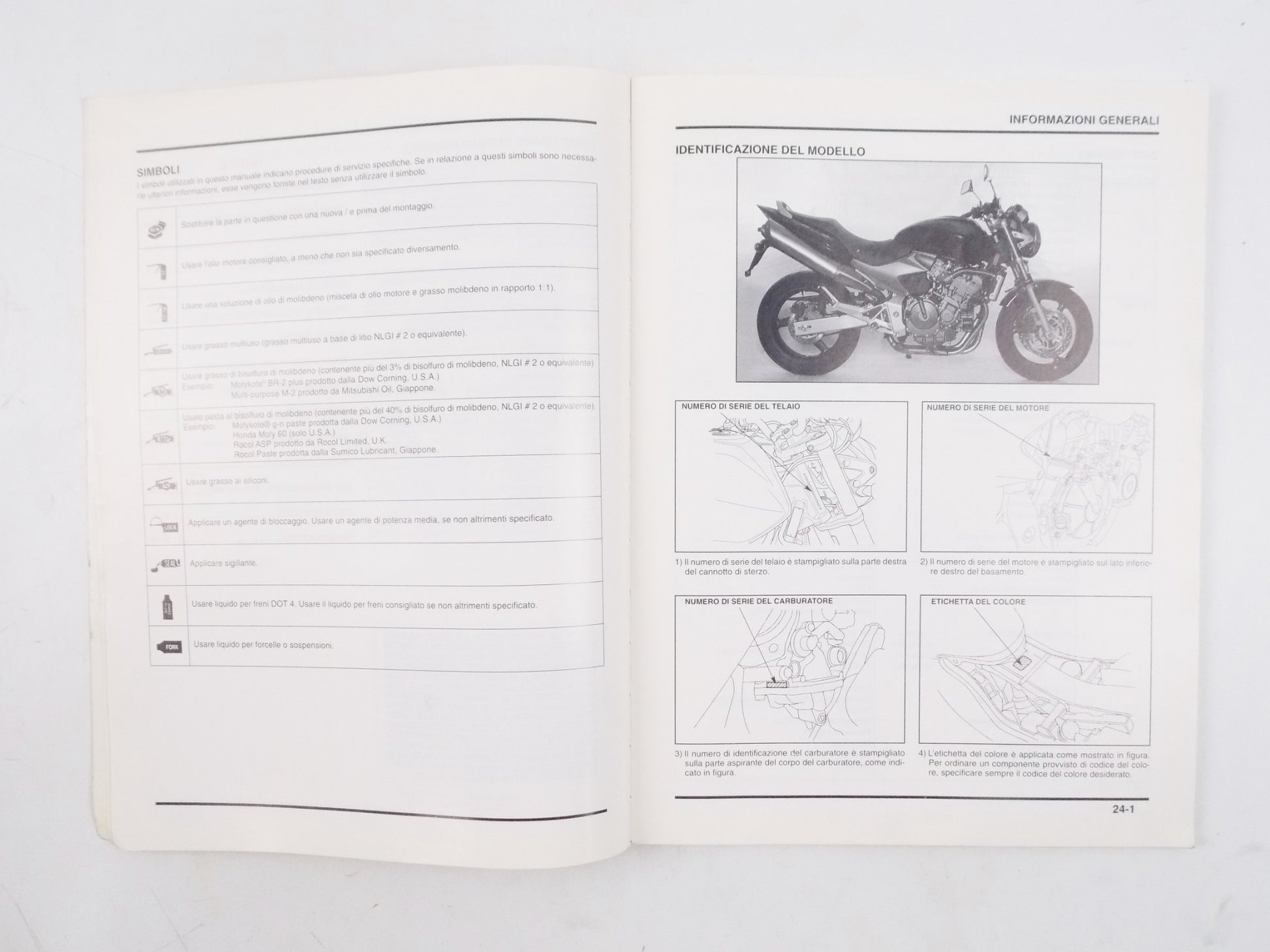 HONDA 2003 CB600F3 WORKSHOP MANUAL REPAIR BOOK ITALIAN - MotoRaider