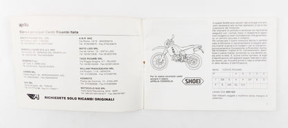 1993 RX 50 APRILIA USER MANUAL OWNER BOOK ITALIAN 37 PAGES # 8201425 - MotoRaider