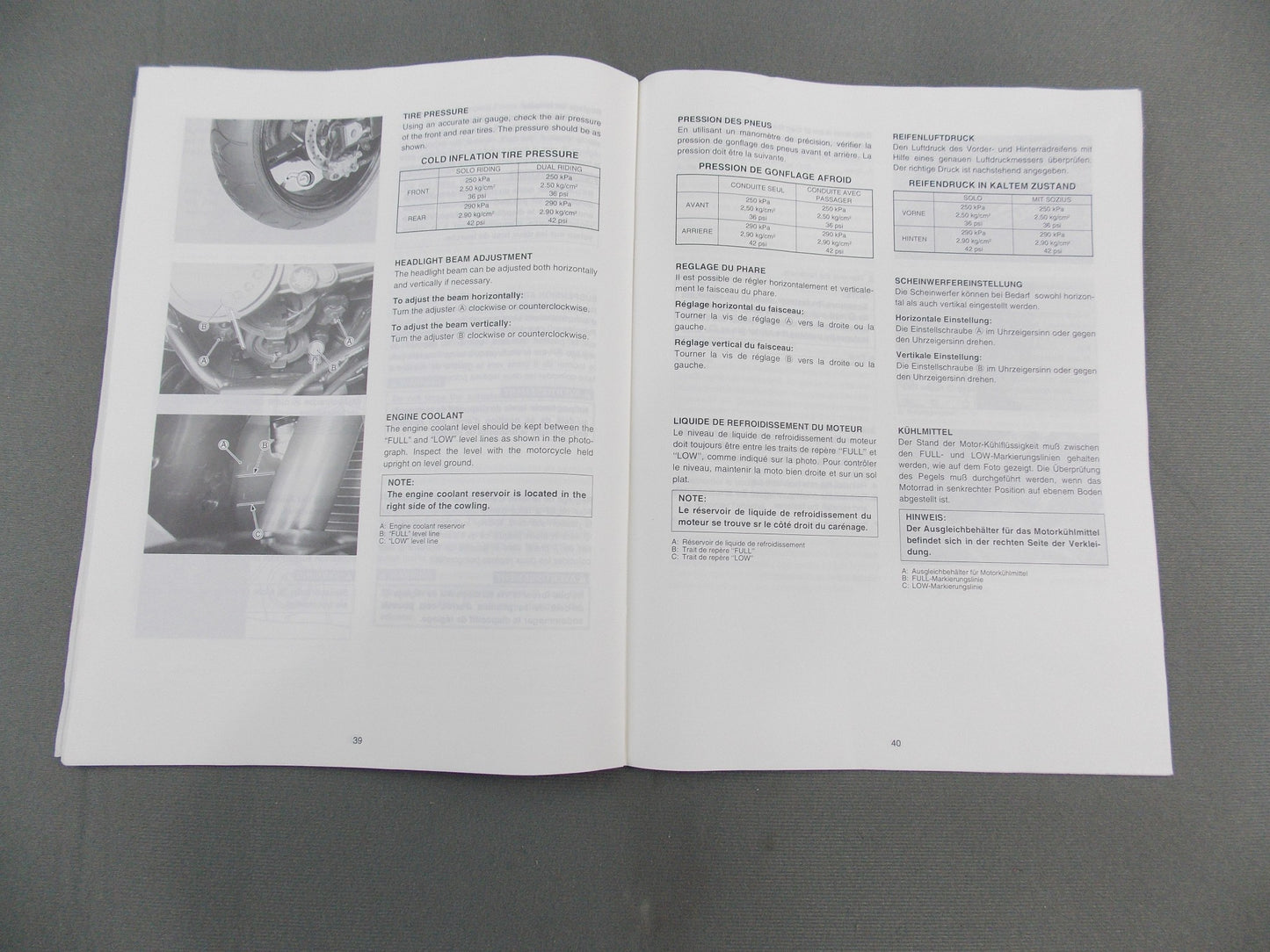 SUZUKI GSX-R1000K3 SET-UP MANUAL BOOK ENGLISH FRENCH GERMAN 99505-01173-011 - MotoRaider