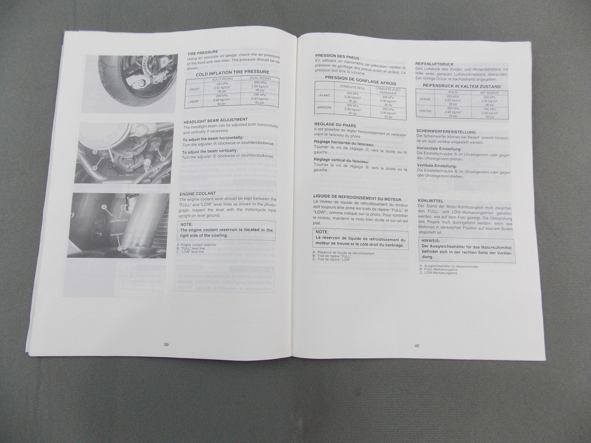 SUZUKI GSX-R1000K3 SET-UP MANUAL BOOK ENGLISH FRENCH GERMAN 99505-01173-011 - MotoRaider