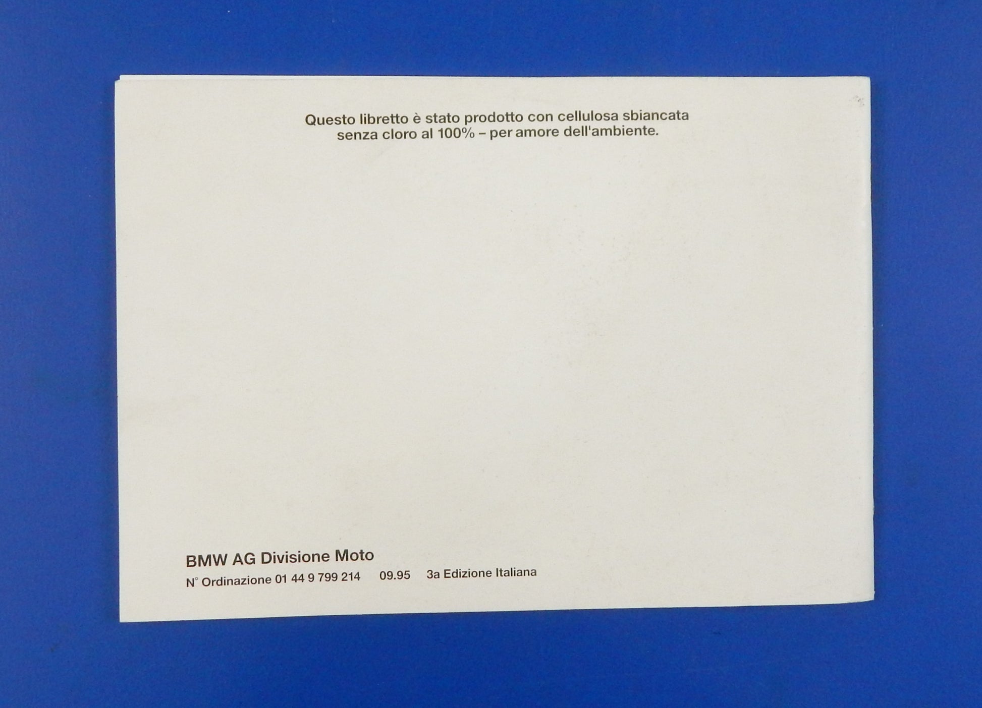 OEM BMW 1993 F650 USER MAINTENANCE OWNERS MANUAL BOOK 01449799214 - MotoRaider