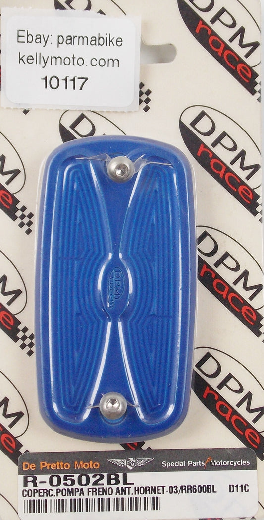 DE PRETTO HONDA HORNET 2003  BRAKE PUMP COVER BILLET ALUMINUM BLUE R-0502BL - MotoRaider