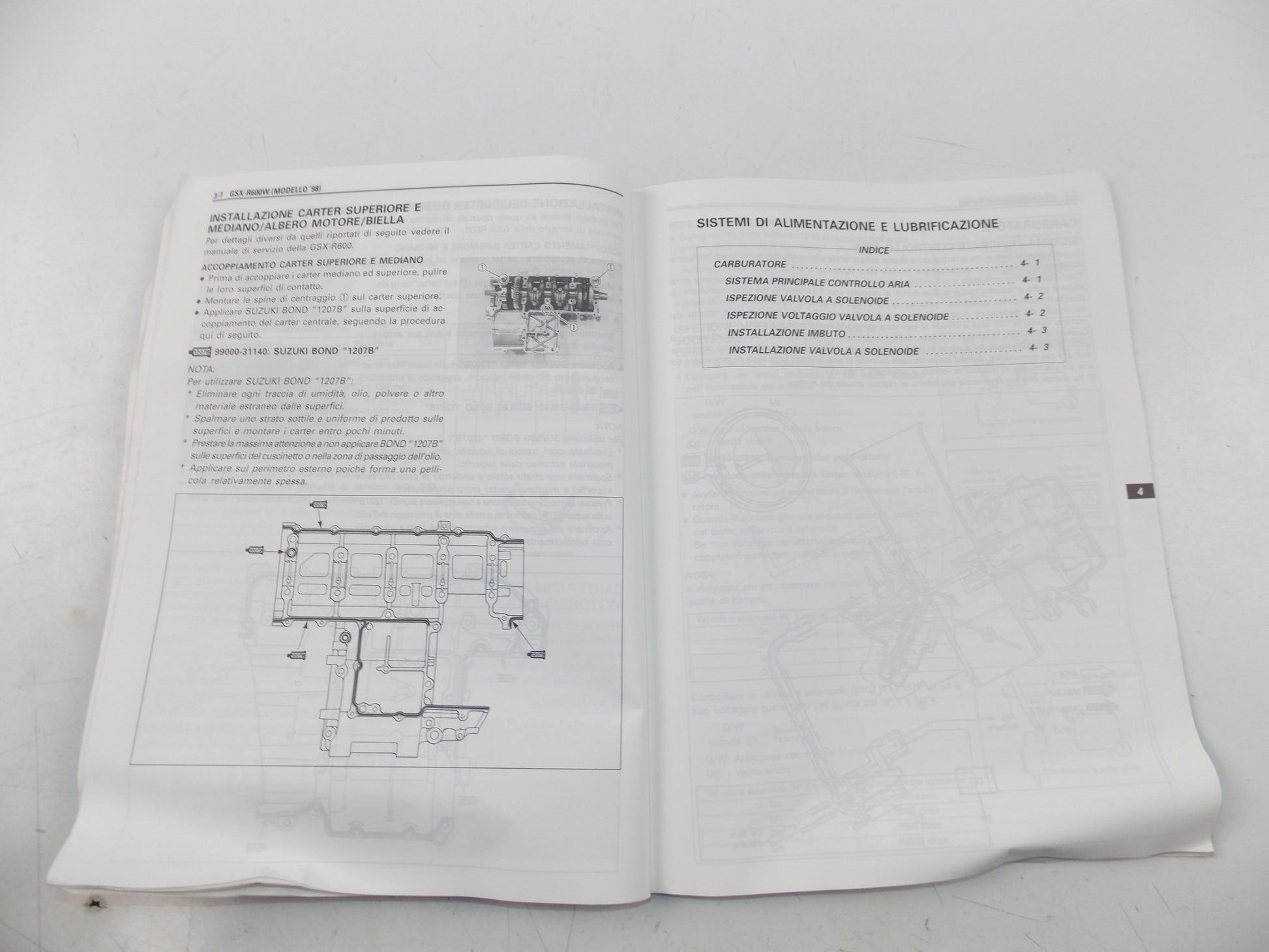 02/1998 SUPPLEMENT SERVICE MANUAL BOOK SUZUKI GSX-R600 ITALIAN 99501-35150-01B - MotoRaider