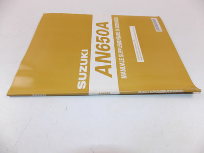 12/2003 SUPPLEMENT SERVICE MANUAL CATALOG SUZUKI AN650/A ITALIAN 99501-36100-01B - MotoRaider