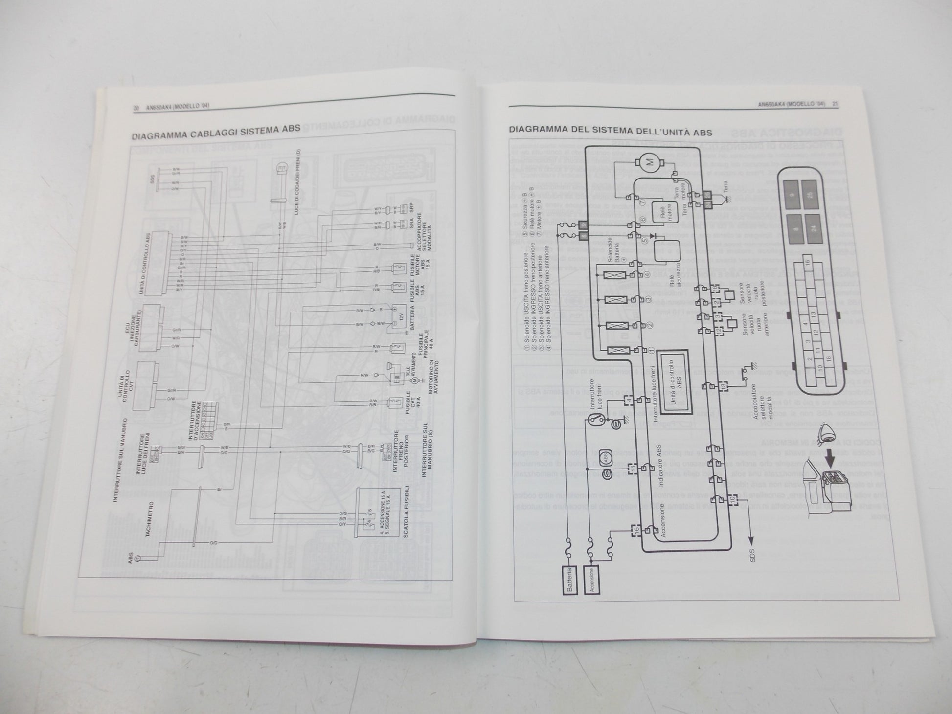 12/2003 SUPPLEMENT SERVICE MANUAL CATALOG SUZUKI AN650/A ITALIAN 99501-36100-01B - MotoRaider