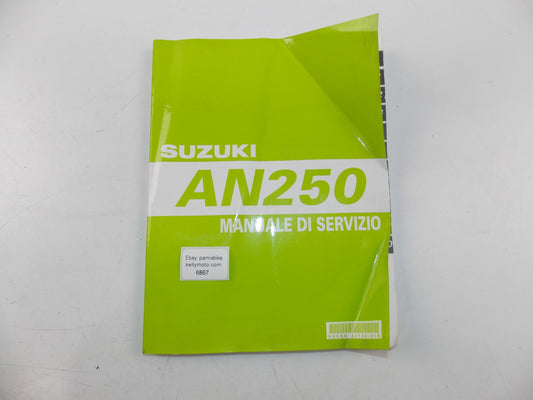 11/2002 SERVICE MANUAL MAINTENANCE BOOK SUZUKI AN250 ITALIAN 99500-12130-01B - MotoRaider