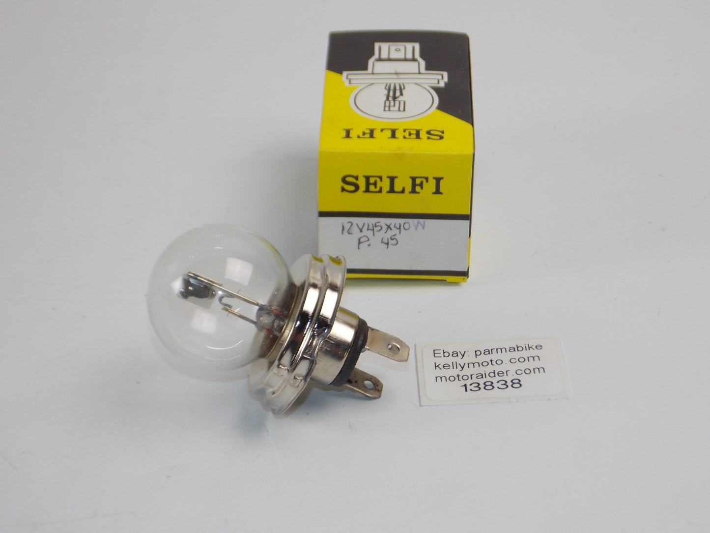 SELFI SPHERE LIGHT BULB DOUBLE CONTACT 12V 45/40W P.45 MOTORCYCLE CAR HEADLIGHT - MotoRaider