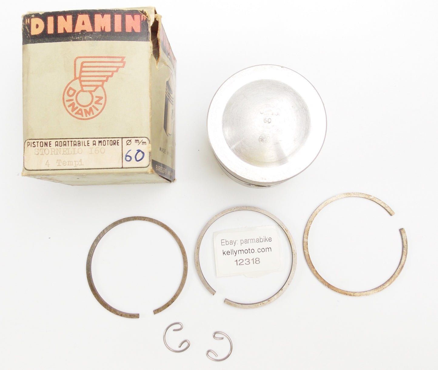 DINAMIN PISTON+RINGS+PIN+CLIPS 60mm GUZZI STORNELLO 160cc 4-Stroke MOTOR ENGINE - MotoRaider