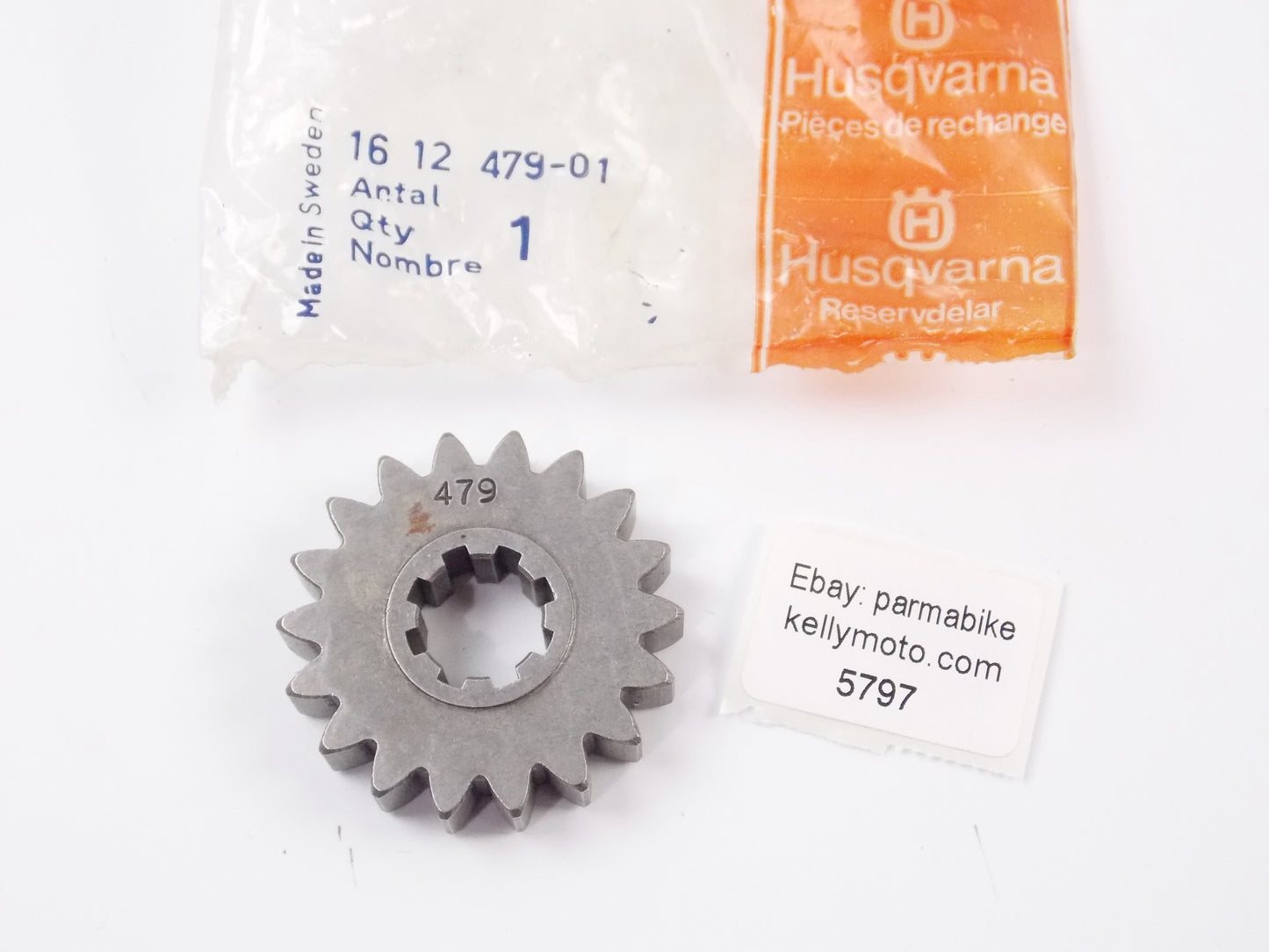 OEM 1975 HUSQVARNA CR 250/360 TRANSMISSION 2nd GEAR 18T 161247901 | 16 12 479-01 - MotoRaider