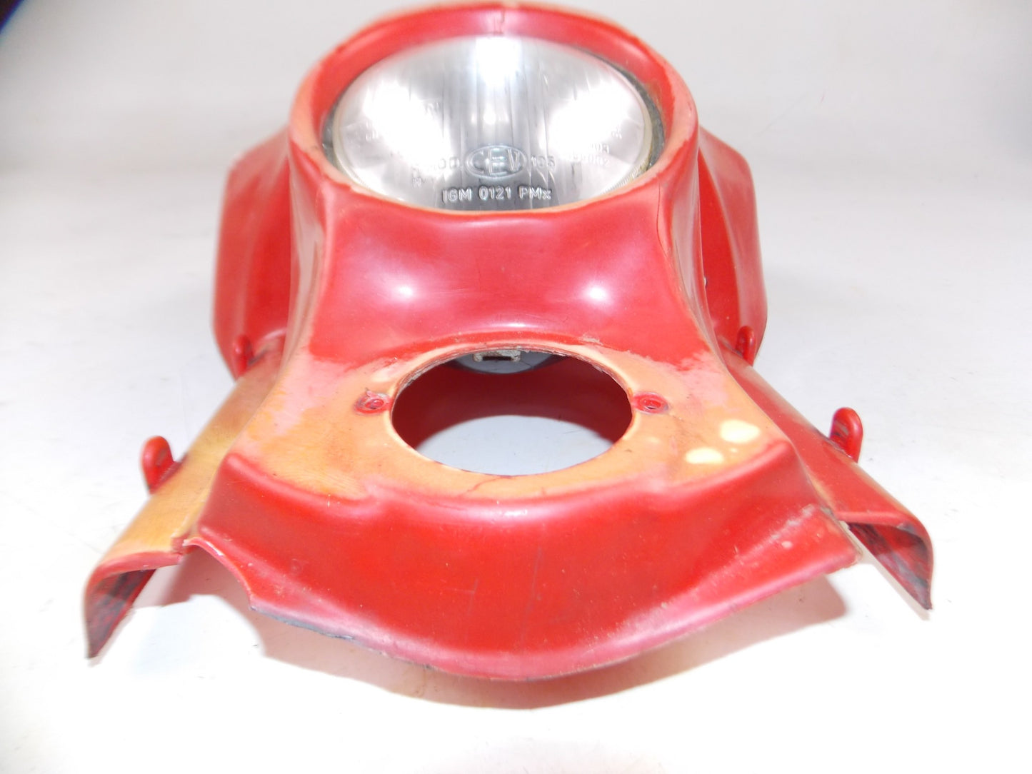 VINTAGE BETA ENDURO HEADLIGHT COVER RED NUMBER PLATE HEADLIGHT CEV 105 - MotoRaider