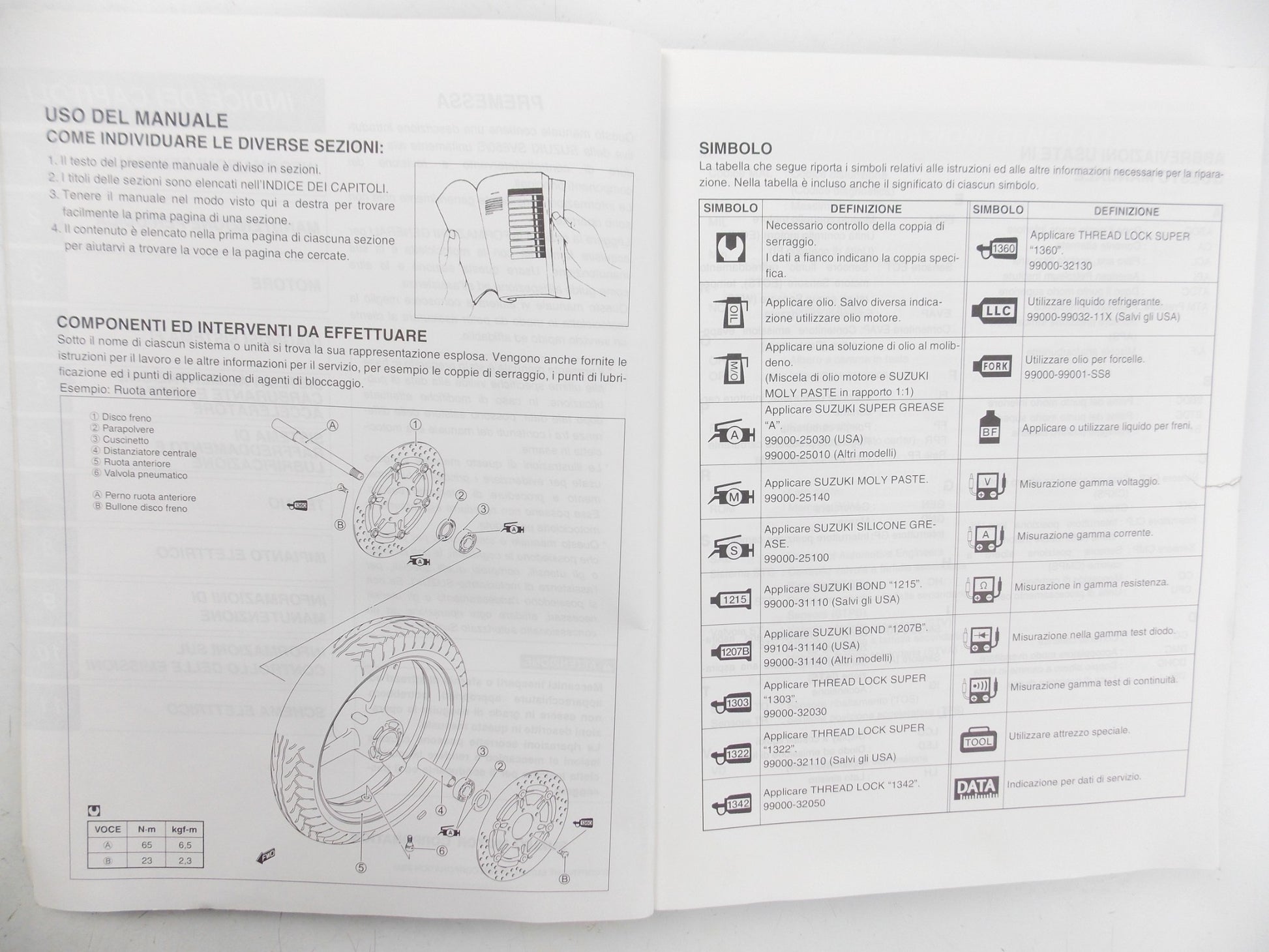 SUZUKI SV650/S SERVICE MANUAL BOOK ITALIAN 99500-36120-01B - MotoRaider