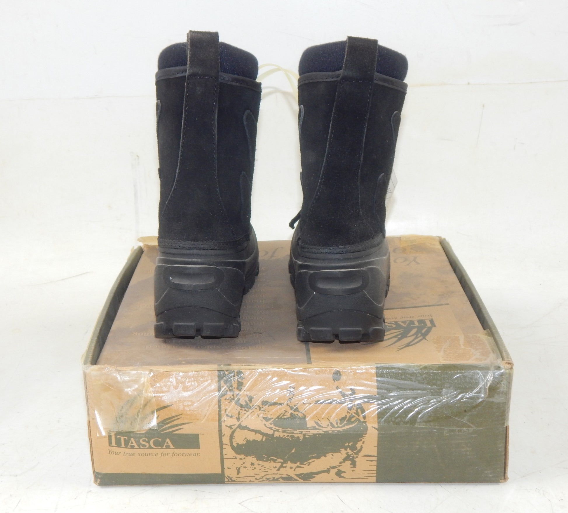 ITASCA GENUINE LEATHER/RUBBER BLACK WINTER BOOTS WOMEN'S SIZE 6 SNOWMOBILE ATV - MotoRaider