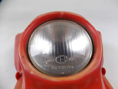 VINTAGE BETA ENDURO HEADLIGHT COVER RED NUMBER PLATE HEADLIGHT CEV 105 - MotoRaider