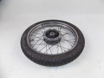 1959 GILERA GIUBILEO 98cc 17" FRONT WHEEL RIM HUB SPOKES TIRE VINTAGE ITALY - MotoRaider