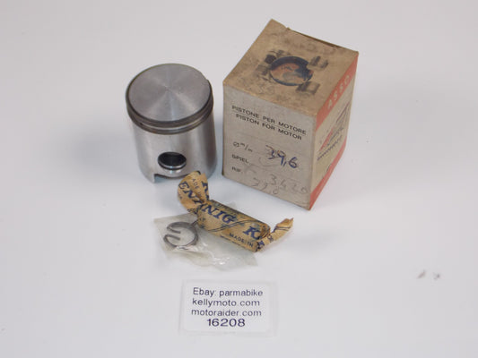 NOS ASSO WERKE 25-7300 PISTON 39.6MM+RING+CIRCLIP+14MM PIN VINTAGE ITALY 16208 - MotoRaider