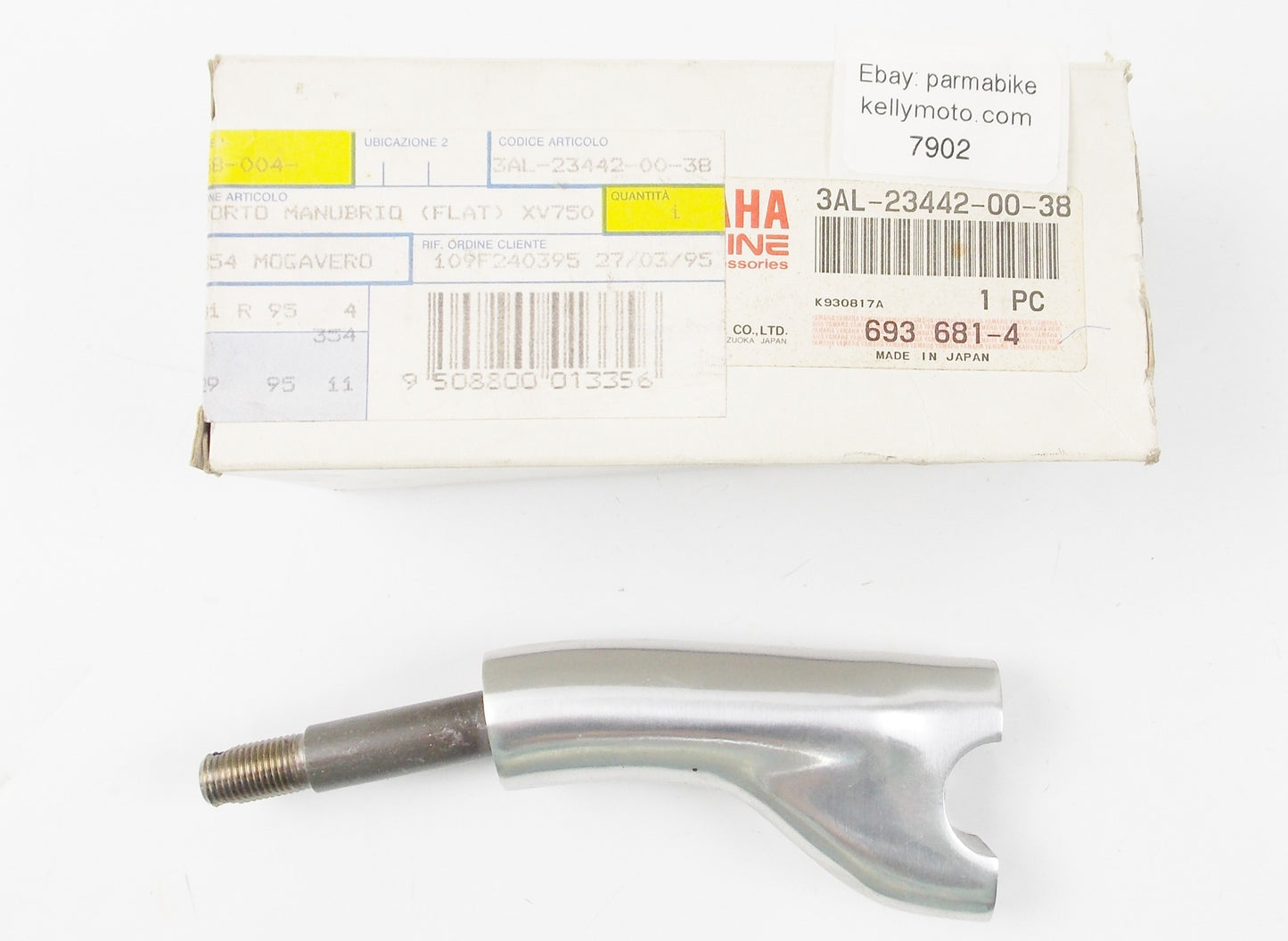 NOS OEM 1988-1997 YAMAHA XV750 HANDLEBAR HOLDER  CLAMP RISER 3AL-23442-00-38 - MotoRaider